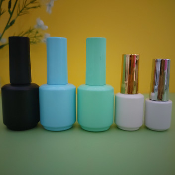 Gel ultravioleta del vidrio del OEM 10ml 15ml Mini Nail Polish Bottles Cosmetics con el cepillo en existencia